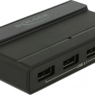 DeLock USB 3.1 Hub 4 Θυρών με σύνδεση USB-C και Εξωτερική Παροχή Ρεύματος