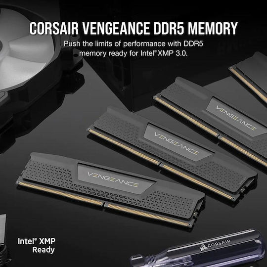 Corsair Vengeance DDR5 32GB RAM με 2x16GB Modules και Ταχύτητα 7200 για Desktop