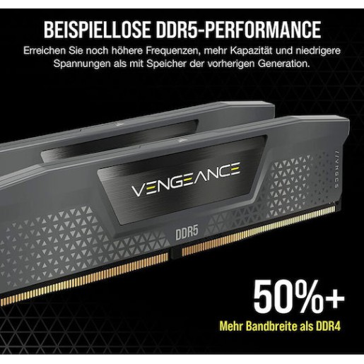 Corsair Vengeance DDR5 64GB RAM με 2x32GB Modules και Ταχύτητα 6000 για Desktop