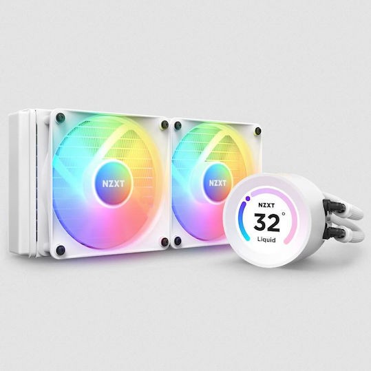 NZXT Kraken 240 RGB Υδρόψυξη Επεξεργαστή Διπλού Ανεμιστήρα 120mm για Socket AM4/AM5/1700/1200/115x Λευκή