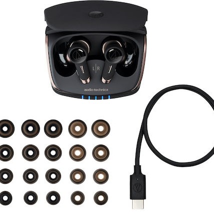 Audio Technica ATH-TWX9 In-ear Bluetooth Handsfree Ακουστικά με Αντοχή στον Ιδρώτα και Θήκη Φόρτισης Μαύρα