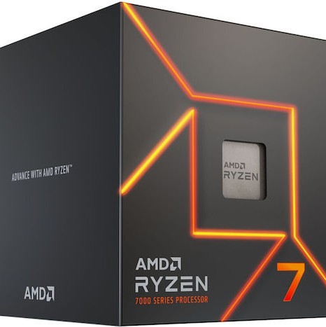 AMD Ryzen 7 7700 3.8GHz Επεξεργαστής 8 Πυρήνων για Socket AM5 σε Κουτί με Ψύκτρα