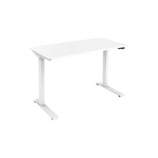 Ηλεκτρικό Γραφείο Ξύλινο White με Μεταλλικά Πόδια & Ρυθμιζόμενο Ύψος 120x60x73εκ.