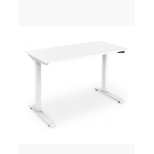 Ηλεκτρικό Γραφείο Ξύλινο White με Μεταλλικά Πόδια & Ρυθμιζόμενο Ύψος 120x60x73εκ.