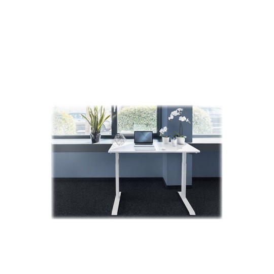 Ηλεκτρικό Γραφείο Ξύλινο White με Μεταλλικά Πόδια & Ρυθμιζόμενο Ύψος 120x60x73εκ.