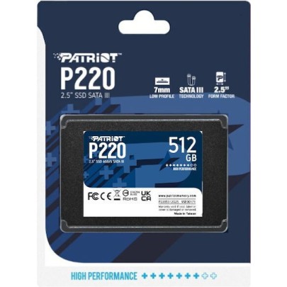 Patriot P220 SSD 512GB 2.5'' SATA III