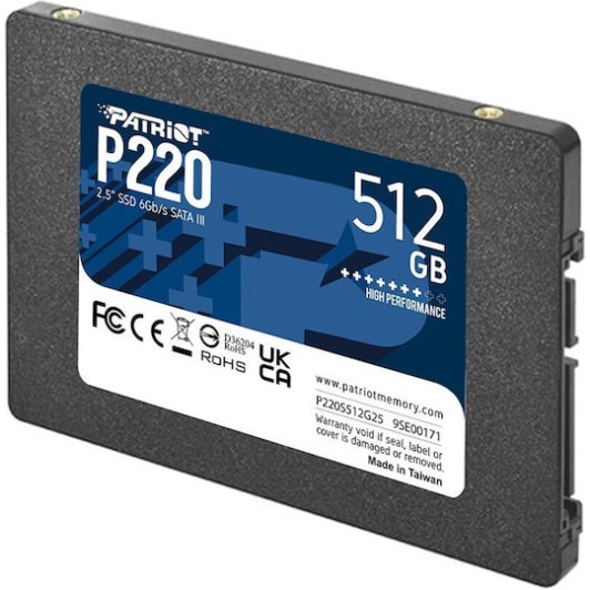 Patriot P220 SSD 512GB 2.5'' SATA III