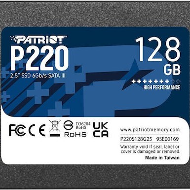 Patriot P220 SSD 128GB 2.5'' SATA III