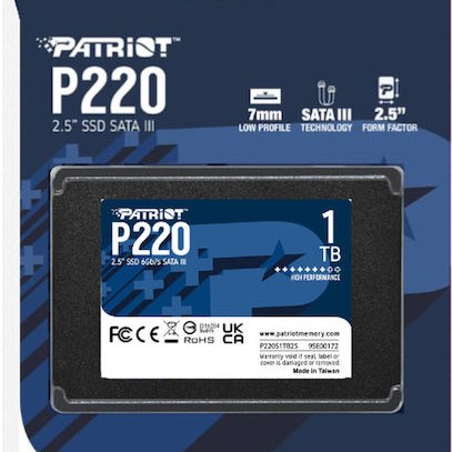 Patriot P220 SSD 1TB 2.5'' SATA III