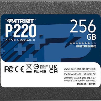 Patriot P220 SSD 256GB 2.5'' SATA III