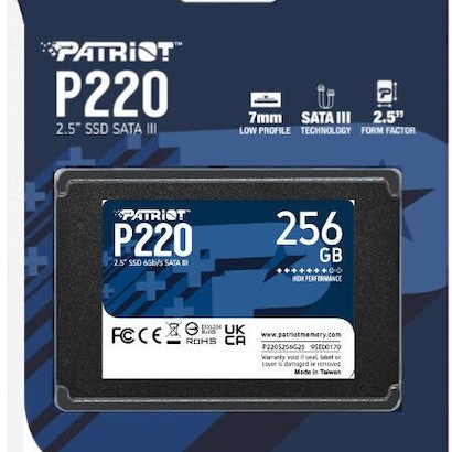 Patriot P220 SSD 256GB 2.5'' SATA III