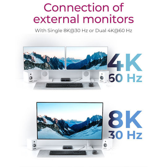 Icy Box Thunderbolt 4 Docking Station με 4K PD και σύνδεση 2 Οθονών Μαύρο (IB-HUB801-TB4)