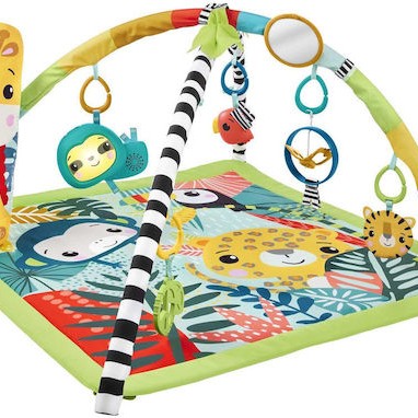 Fisher Price Γυμναστήριο Δραστηριοτήτων Rainforest με Μουσική Πολύχρωμο για Νεογέννητα (MxΠ) 82x76.9cm