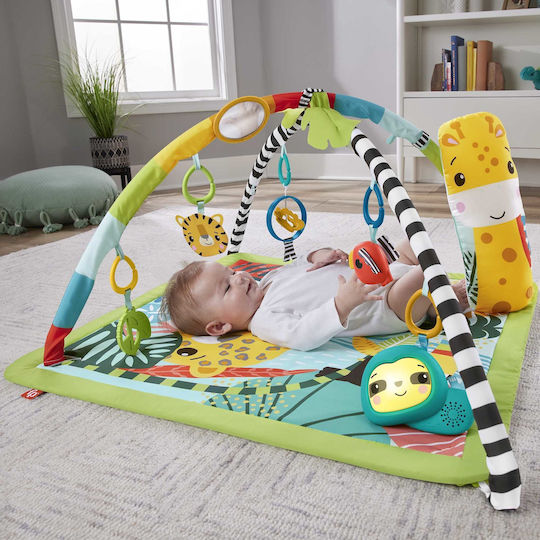 Fisher Price Γυμναστήριο Δραστηριοτήτων Rainforest με Μουσική Πολύχρωμο για Νεογέννητα (MxΠ) 82x76.9cm