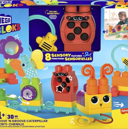 Mega Bloks Τουβλάκια Move & Groove Caterpillar για 1+ Έτους 30τμχ