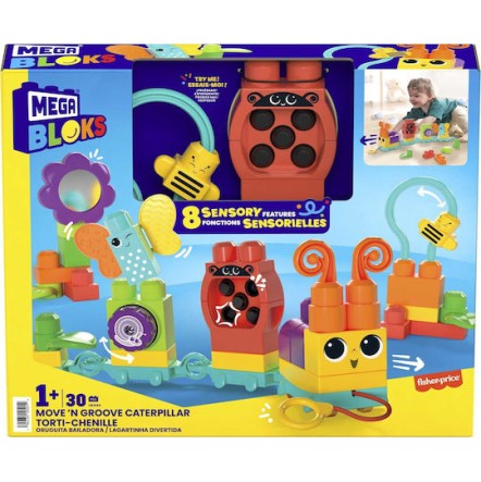 Mega Bloks Τουβλάκια Move & Groove Caterpillar για 1+ Έτους 30τμχ