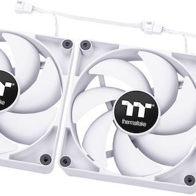 Thermaltake CT140 Case Fan με Λευκό Φωτισμό και Σύνδεση 4-Pin PWM 2τμχ Λευκό