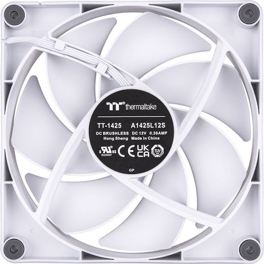 Thermaltake CT140 Case Fan με Λευκό Φωτισμό και Σύνδεση 4-Pin PWM 2τμχ Λευκό