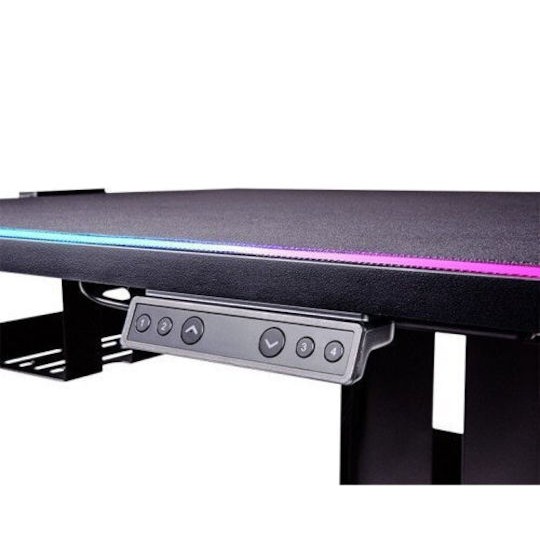 Ηλεκτρικό Γραφείο Gaming Ξύλινο Μαύρο με Μεταλλικά Πόδια, Ρυθμιζόμενο Ύψος & LED 80x50x72εκ.