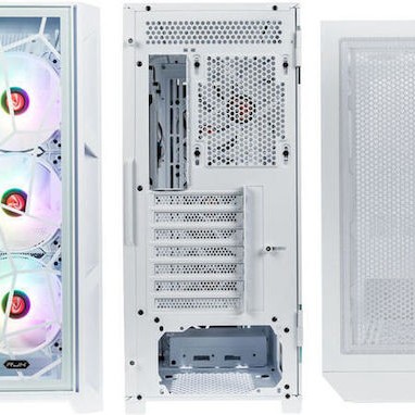Raijintek Ponos Ultra TG4 Midi Tower Κουτί Υπολογιστή με Πλαϊνό Παράθυρο Coating White