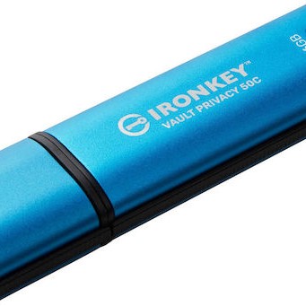 Kingston IronKey Vault Privacy 50 64GB USB 3.2 Stick με σύνδεση USB-C Μπλε