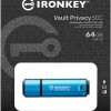 Kingston IronKey Vault Privacy 50 64GB USB 3.2 Stick με σύνδεση USB-C Μπλε