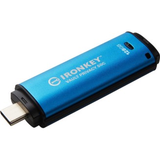 Kingston IronKey Vault Privacy 50 128GB USB 3.2 Stick με σύνδεση USB-C Μπλε