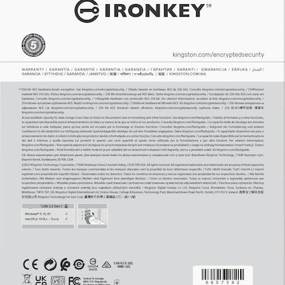 Kingston IronKey Vault Privacy 50 128GB USB 3.2 Stick με σύνδεση USB-C Μπλε