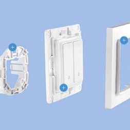 Shelly WS2 Χωνευτός Διακόπτης Τοίχου Wi-Fi Εντολών Διπλός χωρίς Πλαίσιο Μαύρος