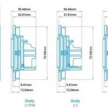 Shelly WS2 Χωνευτός Διακόπτης Τοίχου Wi-Fi Εντολών Διπλός χωρίς Πλαίσιο Λευκός