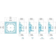 Shelly WS2 Χωνευτός Διακόπτης Τοίχου Wi-Fi Εντολών Διπλός χωρίς Πλαίσιο Λευκός