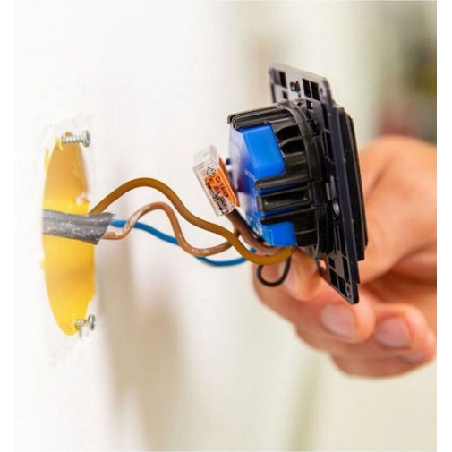 Shelly WS2 Χωνευτός Διακόπτης Τοίχου Wi-Fi Εντολών Διπλός χωρίς Πλαίσιο Λευκός