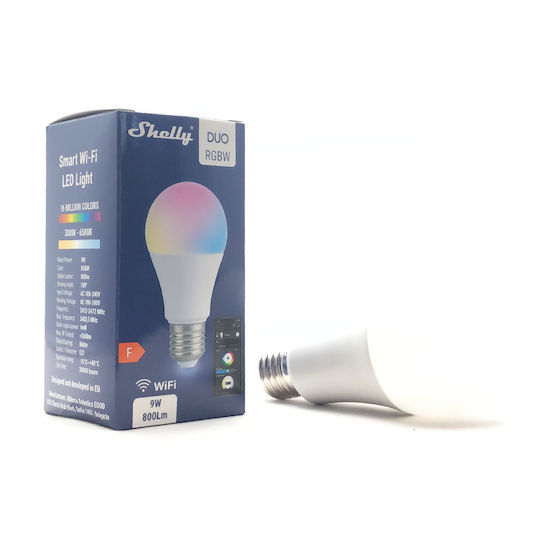 Shelly Duo Smart Λάμπα LED 9W για Ντουί E27 RGBW 800lm Dimmable