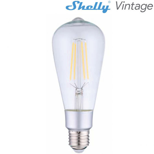 Shelly Vintage Smart Λάμπα LED 7W για Ντουί E27 και Σχήμα ST64 Θερμό Λευκό 750lm
