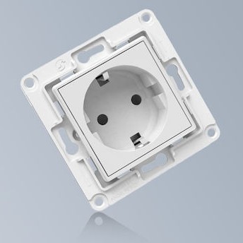 Shelly Wall Socket EU Μονή Χωνευτή Πρίζα Ρεύματος Λευκή