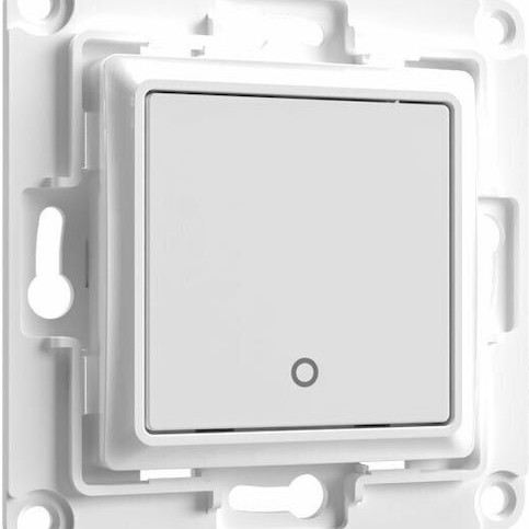 Shelly WS1 Χωνευτός Διακόπτης Τοίχου Wi-Fi Εντολών Μονός χωρίς Πλαίσιο Λευκός