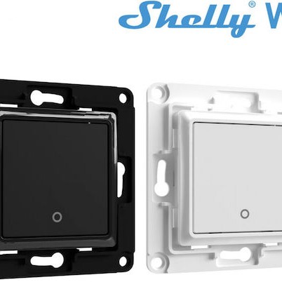 Shelly WS1 Χωνευτός Διακόπτης Τοίχου Wi-Fi Εντολών Μονός χωρίς Πλαίσιο Λευκός