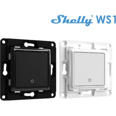 Shelly WS1 Χωνευτός Διακόπτης Τοίχου Wi-Fi Εντολών Μονός χωρίς Πλαίσιο Λευκός