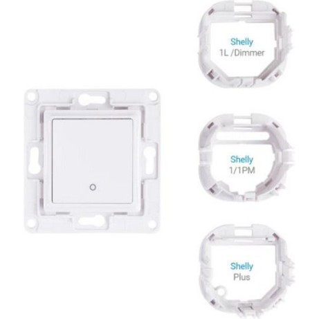 Shelly WS1 Χωνευτός Διακόπτης Τοίχου Wi-Fi Εντολών Μονός χωρίς Πλαίσιο Λευκός