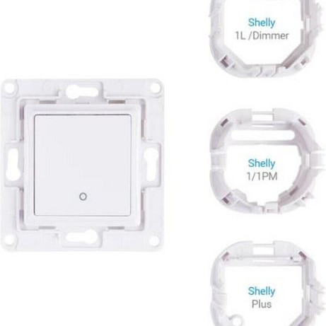 Shelly WS1 Χωνευτός Διακόπτης Τοίχου Wi-Fi Εντολών Μονός χωρίς Πλαίσιο Λευκός