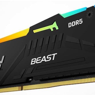 Kingston Fury Beast RGB DDR5 με Module 1x8GB και Ταχύτητα 6000 για Desktop