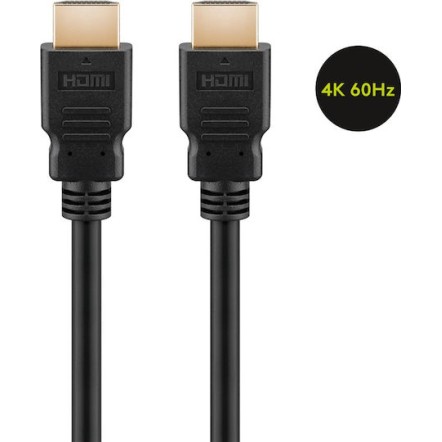 Goobay HDMI 2.0 Cable HDMI male - HDMI male 7.5m Μαύρο