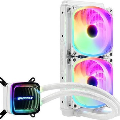 Enermax Aquafusion ADV Υδρόψυξη Επεξεργαστή Διπλού Ανεμιστήρα 120mm για Socket AM4/AM5/1700/1200/115x με RGB Φωτισμό Λευκή