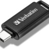 Verbatim Retractable 128GB USB 3.2 Stick με σύνδεση USB-C Μαύρο