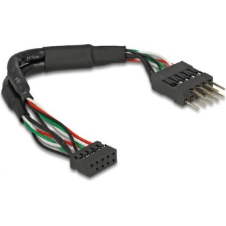 DeLock USB 2.0 pin header female 2.00 mm 10 pin to USB 2.0 pin header male 2.54 mm 10 pin 12 cm 41977