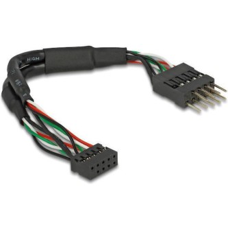 DeLock USB 2.0 pin header female 2.00 mm 10 pin to USB 2.0 pin header male 2.54 mm 10 pin 12 cm 41977