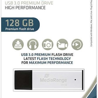 MediaRange 128GB USB 3.0 Stick Ασημί