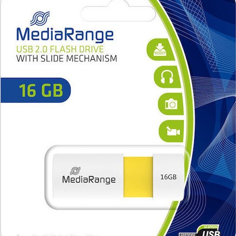 MediaRange 16GB USB 2.0 Stick Κίτρινο