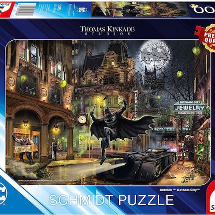 Schmidt Spiele Thomas Kinkade Studios Dc Batman Gotham City Jigsaw Puzzle Black 1000 Pieces