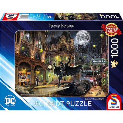 Schmidt Spiele Thomas Kinkade Studios Dc Batman Gotham City Jigsaw Puzzle Black 1000 Pieces